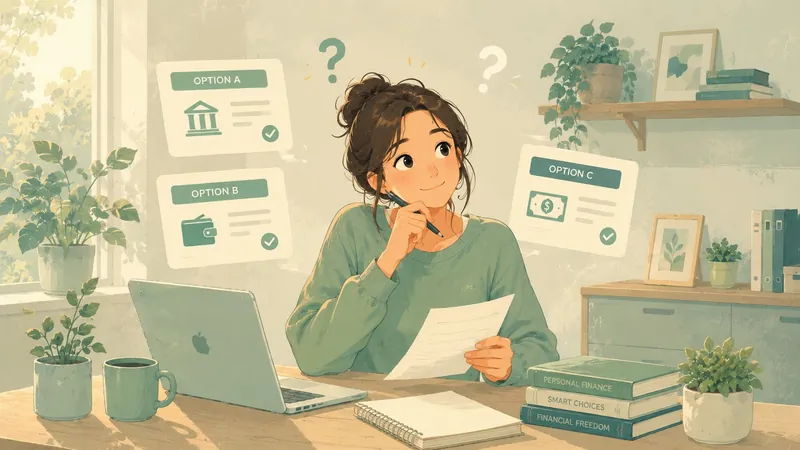 Woman comparing borrowing options side by side — cash advance vs payday loan